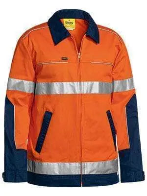 Bisley Workwear 3m Taped Hi Vis Drill Jacket With Liquid Repellent Finish BJ6917T Metro Workwear.